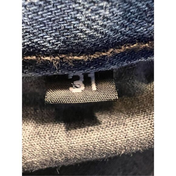 Rogue 31 mens moto biker grunge style button fly jeans denim black patch - Picture 7 of 7